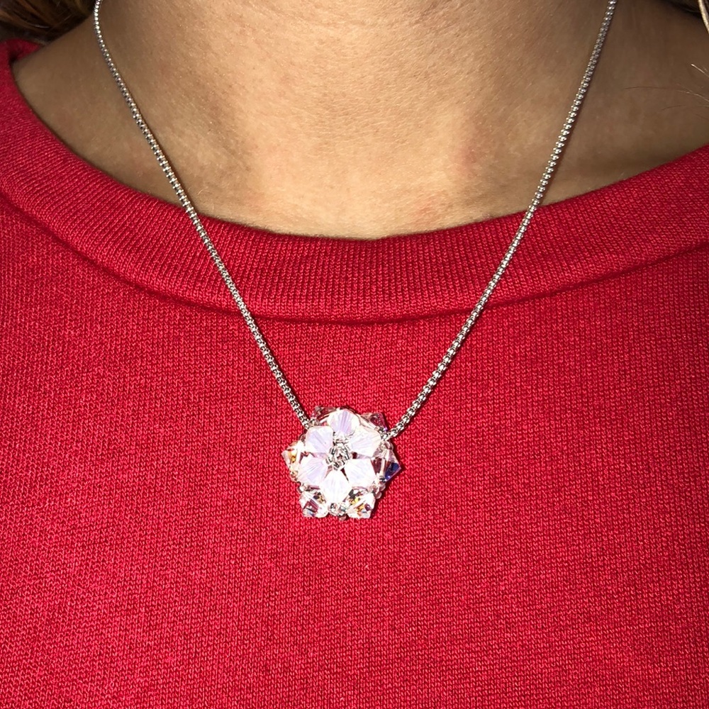 Sterling Silver Swarovski Crystal Star Necklace - Picture 2 of 3